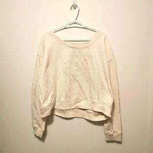 CALVIN KLEIN | Cropped cream sweatshirt size XL